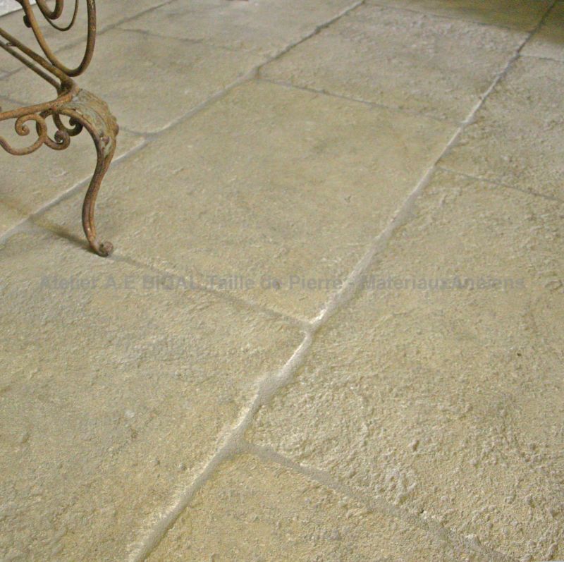Limestone flooring for indoor decoration by Atelier Alain BIDAL, Provence